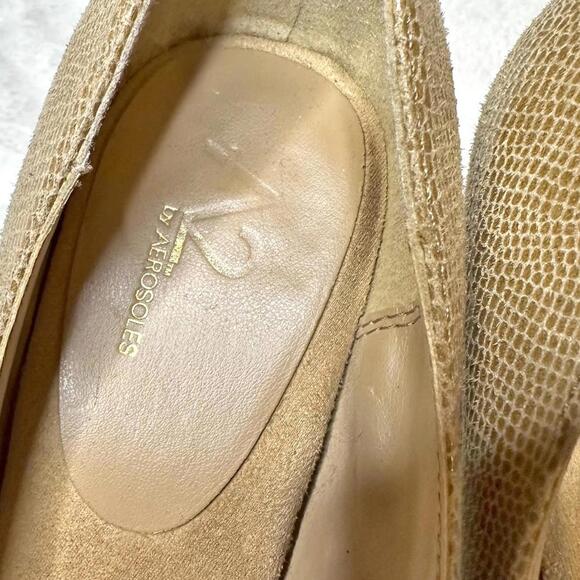 A2 by Aerosoles Benelux Peep Toe Snake Embossed Heels Tan Women's 7 - Picture 11 of 11